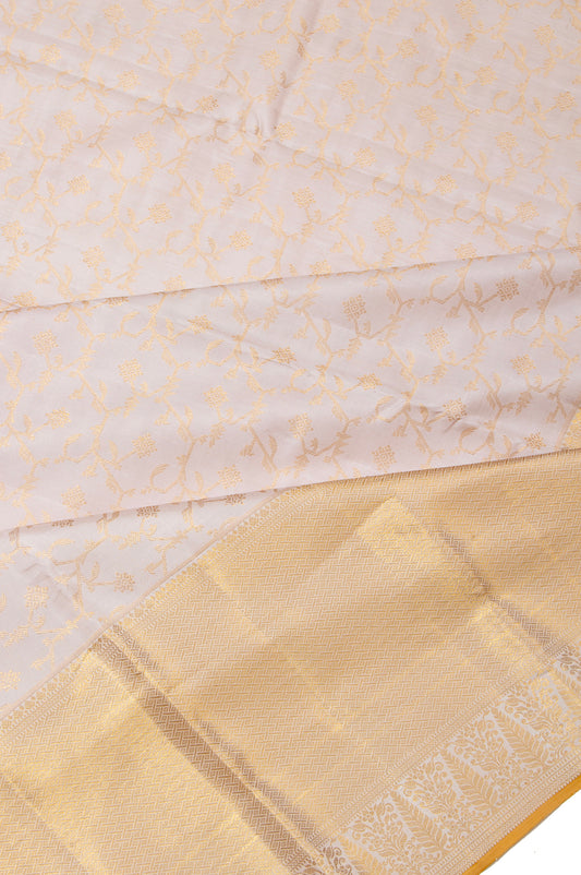 Lavender Floral Kanchipuram Silk Saree