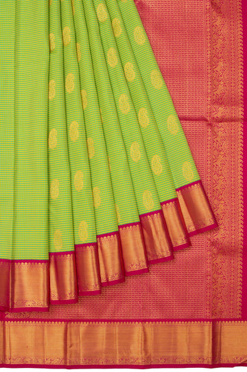 Multi Colour Kanchipuram Silk Saree with Kuttu Border