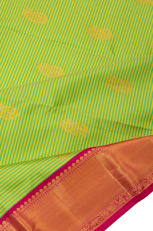 Multi Colour Kanchipuram Silk Saree with Kuttu Border