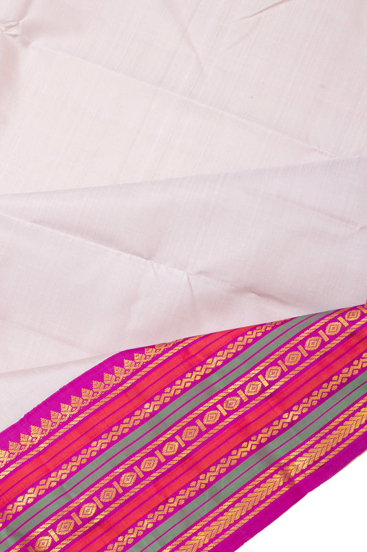 Grey Kanchipuram Silk Saree with Kuttu Border