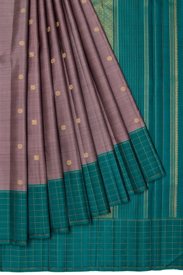 Brown Kanchipuram Silk Saree with Annapakshi Motfis