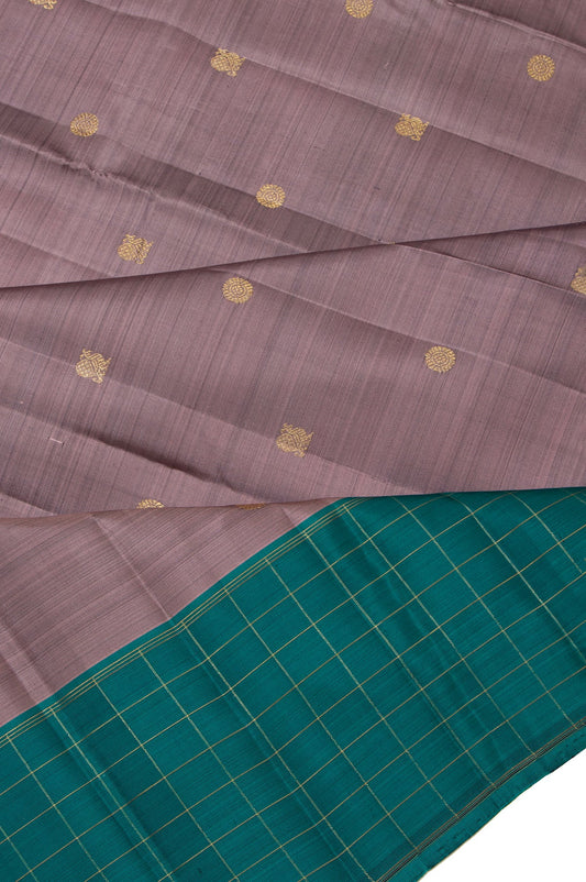 Brown Kanchipuram Silk Saree with Annapakshi Motfis