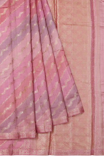 Multi Colour Chiniya Silk Saree with Gold Zari