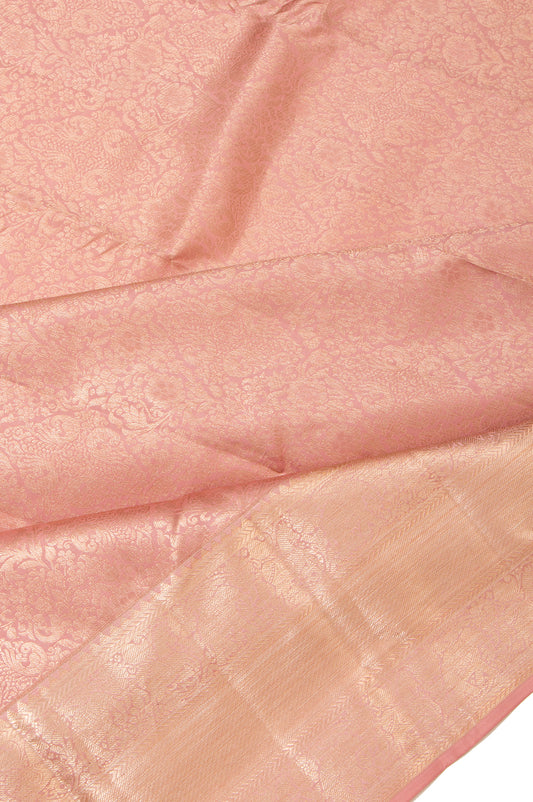 Peach Kanchipuram Silk Saree