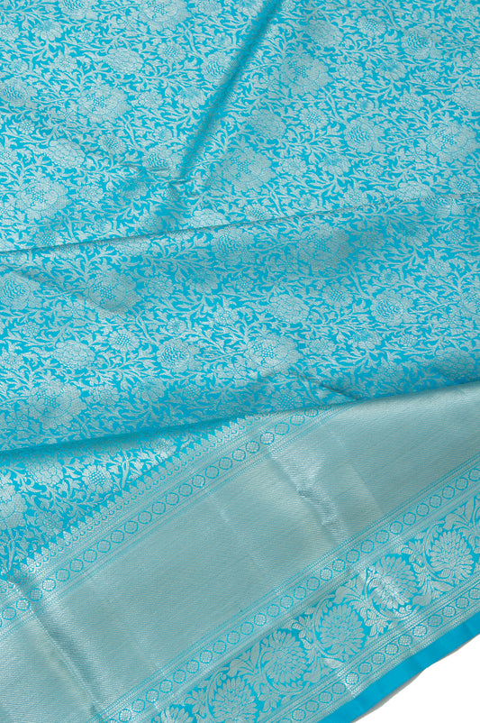 Sky blue Kanchipuram Silk Saree