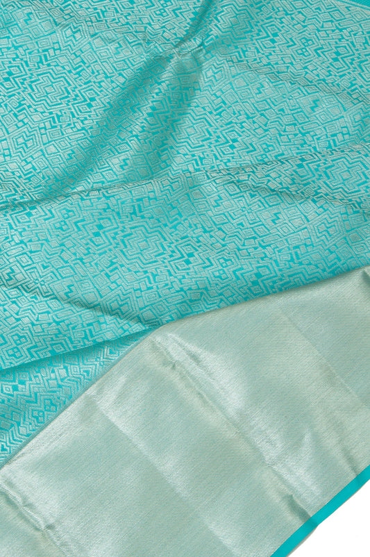 Sea blue Kanchipuram Silk Saree