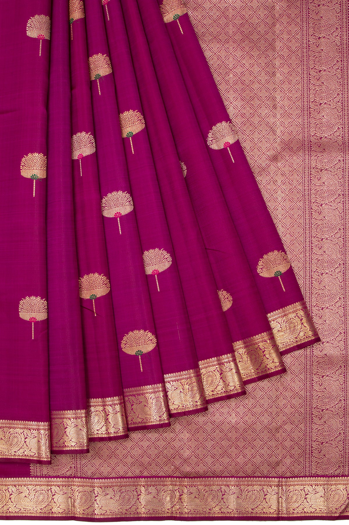 Purple Kanchipuram  Silk Saree