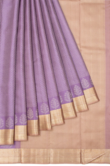 Lavender Kanchipuram Silk Saree with Kaddi Design