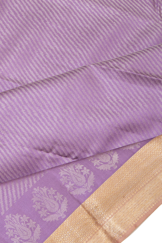 Lavender Kanchipuram Silk Saree with Kaddi Design