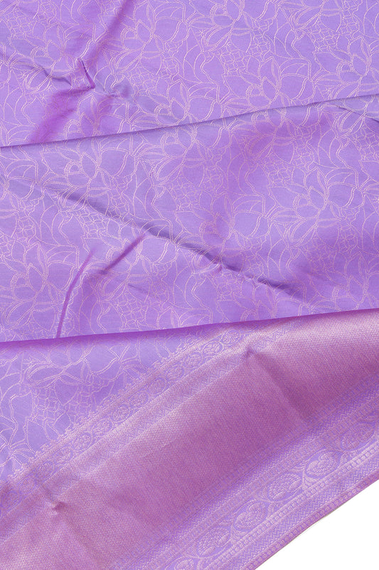 Lavender Kanchipuram Saree with Copper Zari