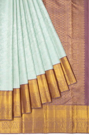 Pista Green Kanchipuram Silk Saree