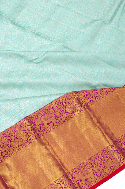 Pista Green Kanchipuram Silk Saree