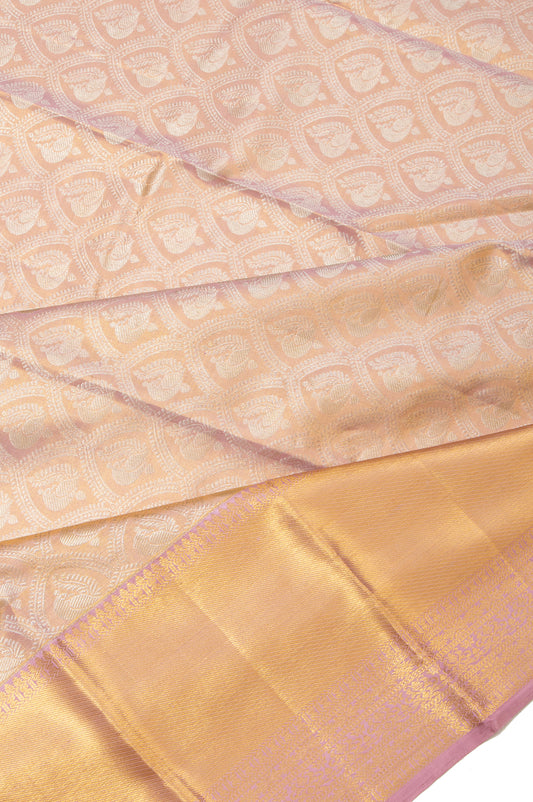 Onion pink Kanchipuram Tissue Silk Saree