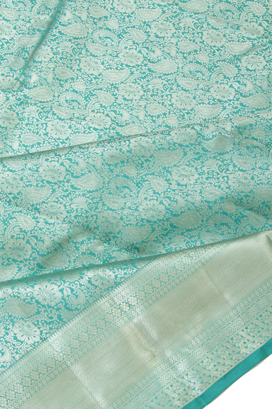 Sea Green Kanchipuram Silk Saree with Brocade Pallu