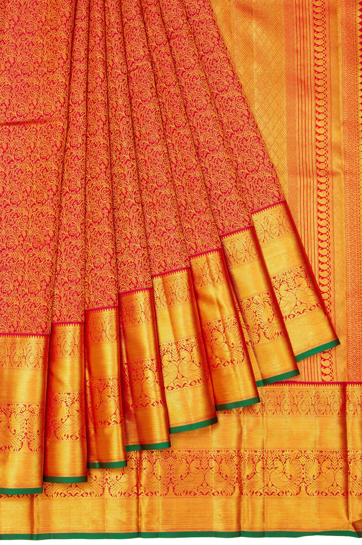 Maroon Kanchipuram Silk Saree with Chequered Pallu