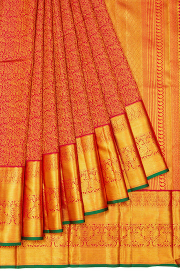 Maroon Kanchipuram Silk Saree with Chequered Pallu