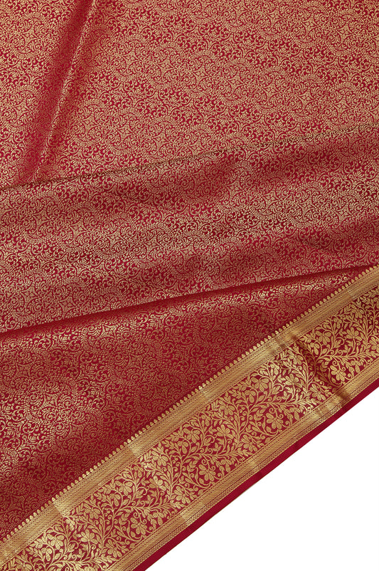 Maroon Kanchipuram Silk Saree –Jacquard Design Allove