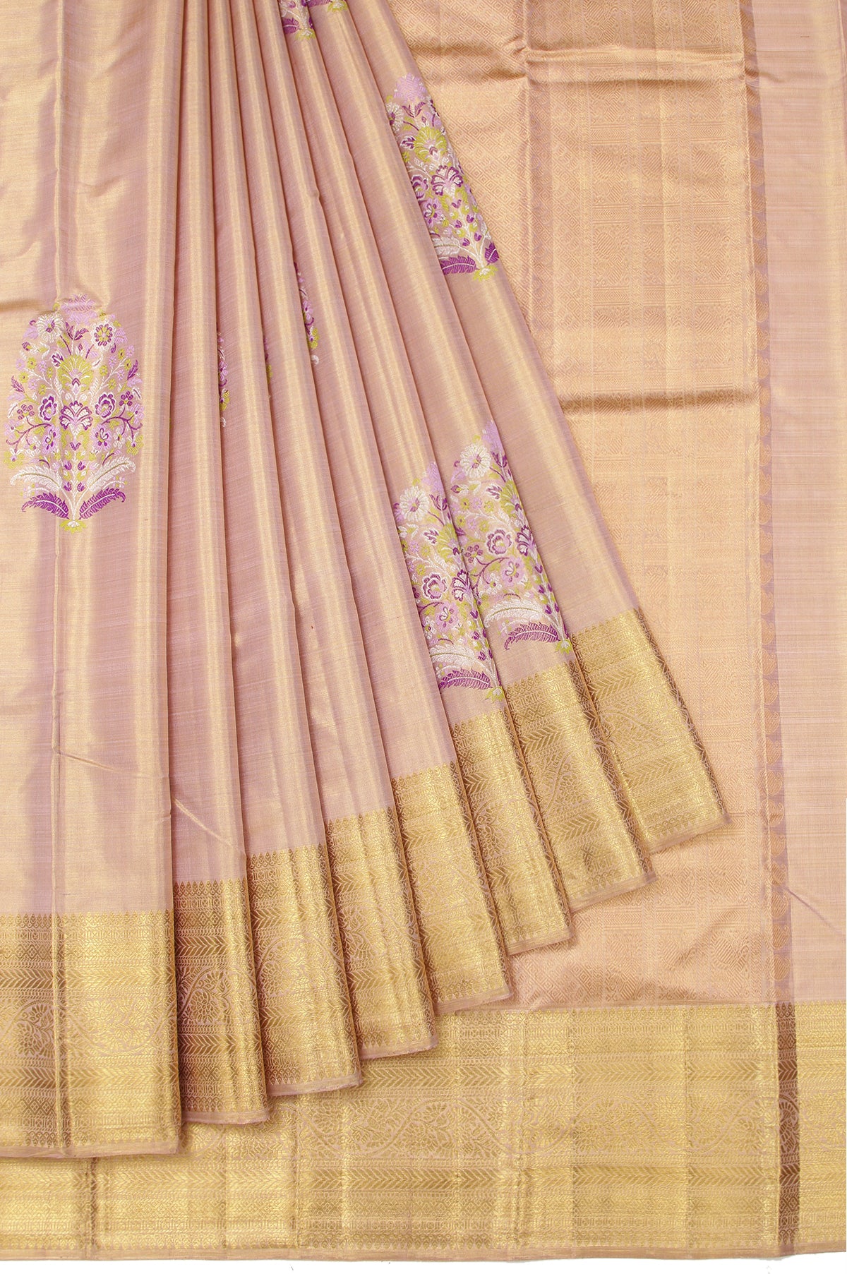 Yellow Kanchipuram Silk Saree with Meenakari Work