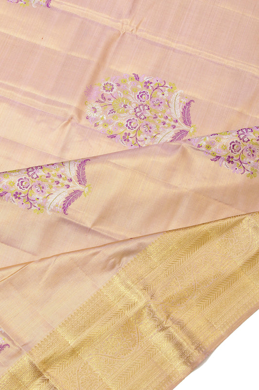 Yellow Kanchipuram Silk Saree with Meenakari Work