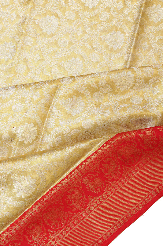 Gold Kanchipuram Silk Saree with Rudraksha Butta