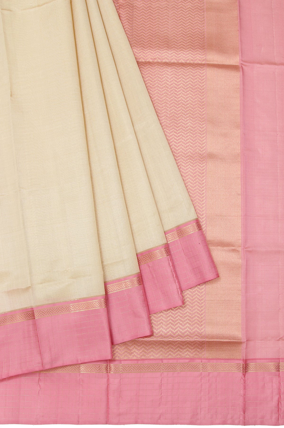 Sandal Soft Silk Saree with Ganga Jamuna Border