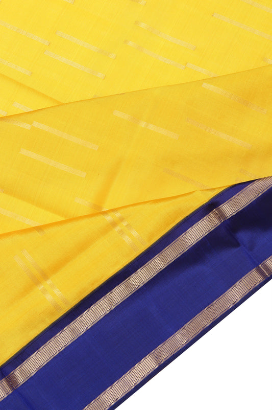 Yellow Soft Silk Saree with Gap Border