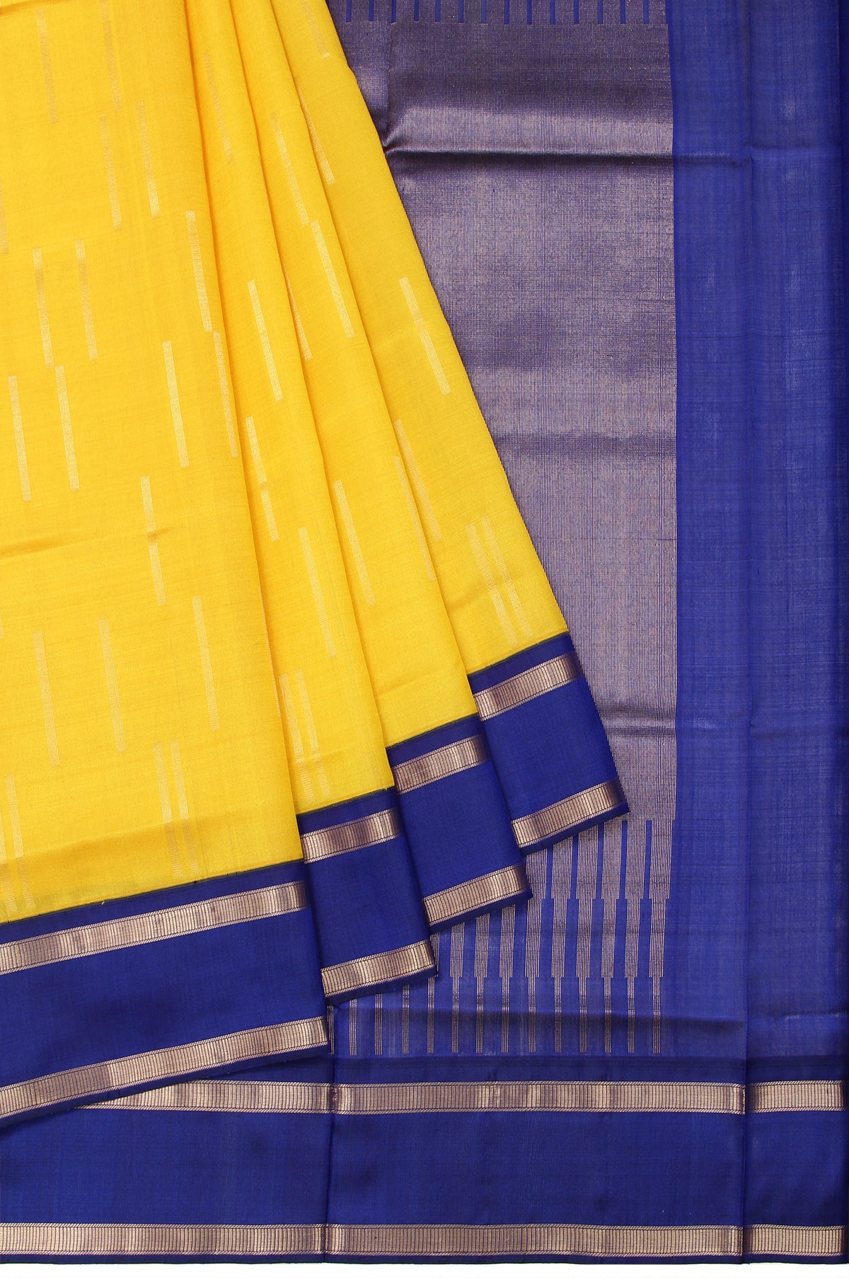 Yellow Soft Silk Saree with Gap Border