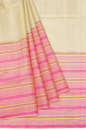 Peach Soft Silk Saree with Tassel Work