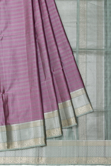 Onion Pink Soft Silk Saree with Pista Green Pallu