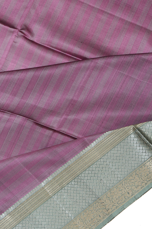 Onion Pink Soft Silk Saree with Pista Green Pallu