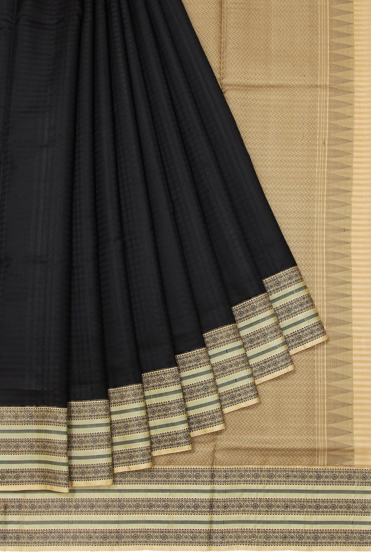 Black Soft Silk Saree with Thread Work