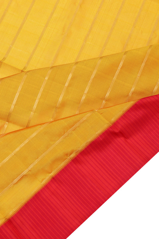 Yellow Soft Silk Saree with Kuttu Border