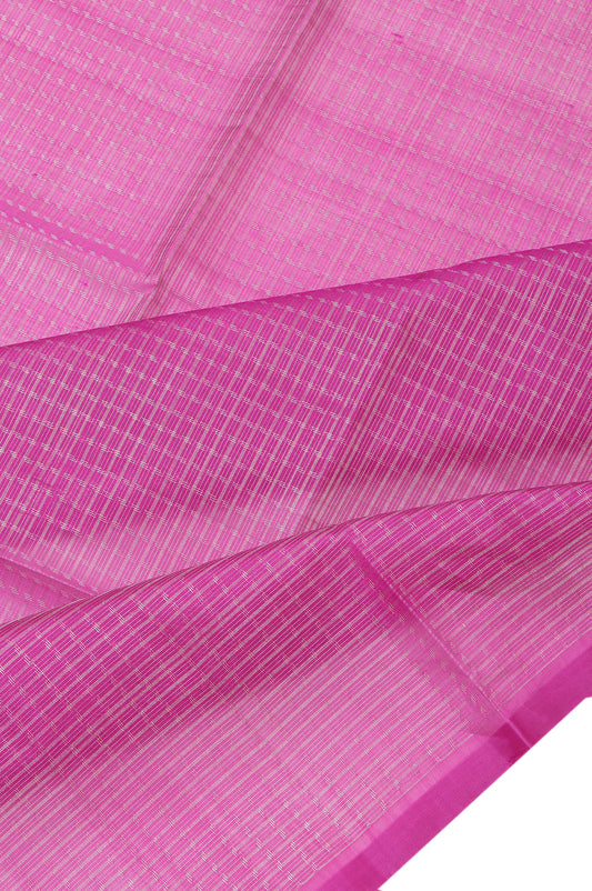 Pink Soft Silk Saree with Plain Border