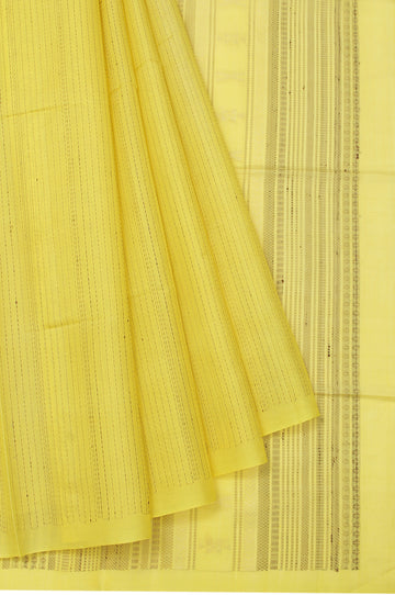 Yellow Soft Silk Saree with Silver Thread Work