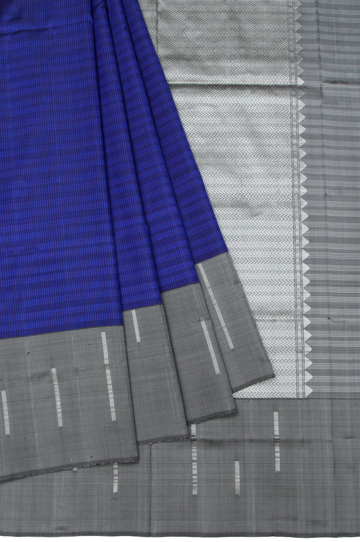 Navy Blue Soft Silk Saree with Self Stripes