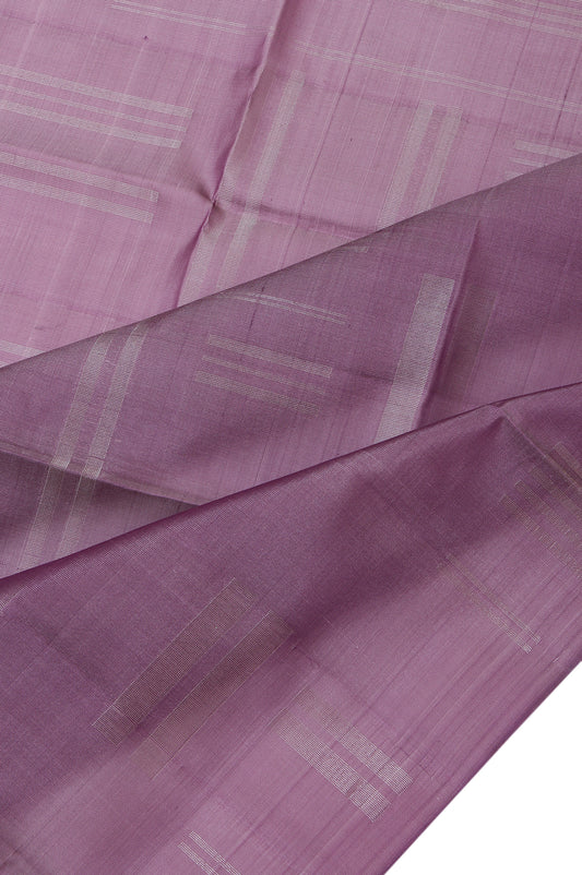 Onion Pink Soft Silk Saree with Multi-Color Stripes