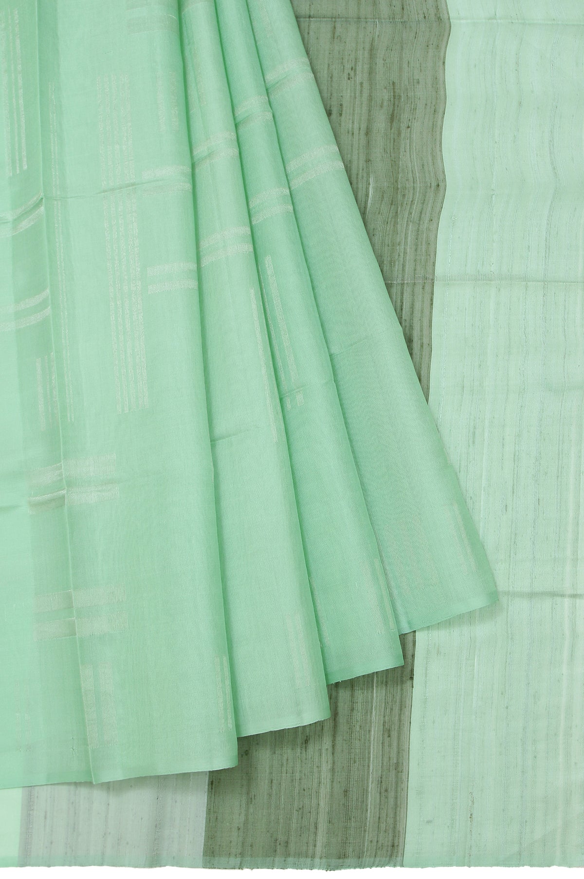 Pista Green Soft Silk Saree with Multi-Color Pallu