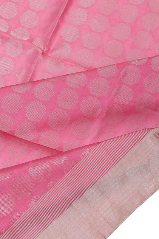 Onion Pink Soft Silk Saree with  Moon Butta