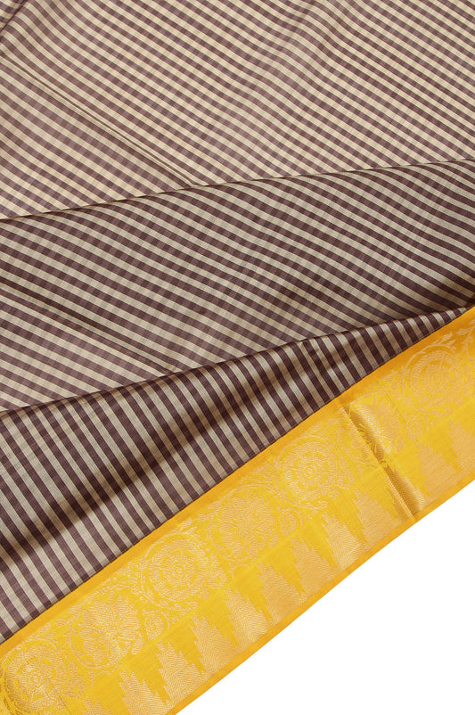 Multi Colour Soft Silk Saree with Yellow Border