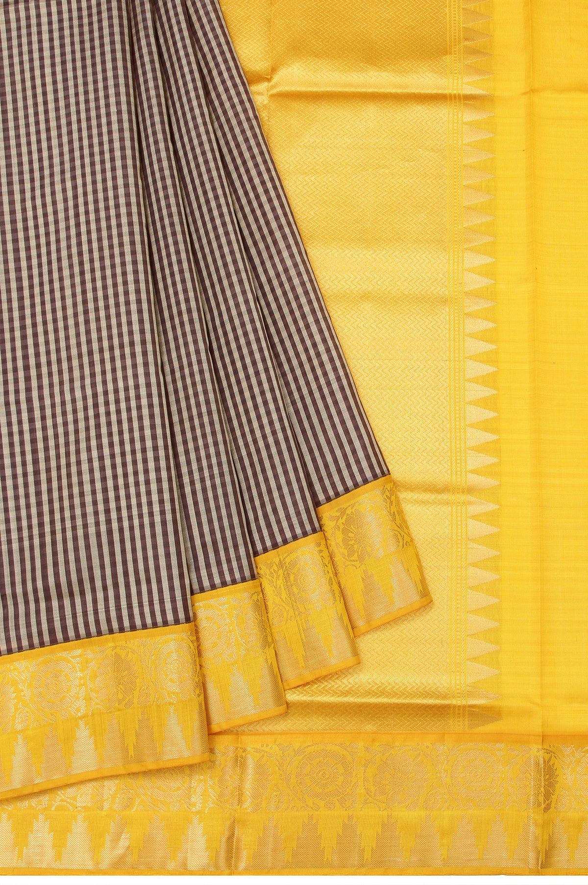 Multi Colour Soft Silk Saree with Yellow Border