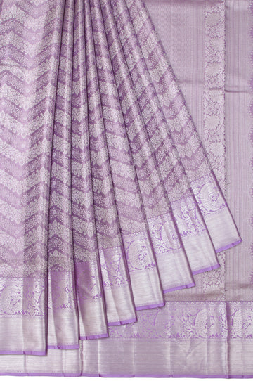 Lavender Kanchipuram Silk Saree with Mayil Motifs