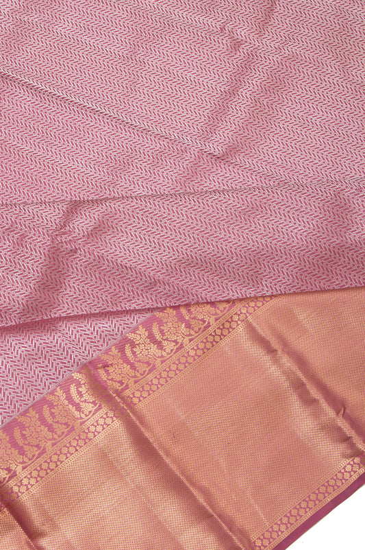 Onion pink Kanchipuram Silk Saree