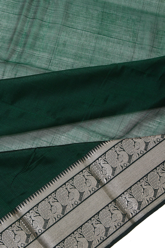 Green Mangalagiri Silk Saree with Self Plain Blouse