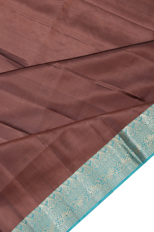 Brown Soft Silk Saree with Tassel Pallu