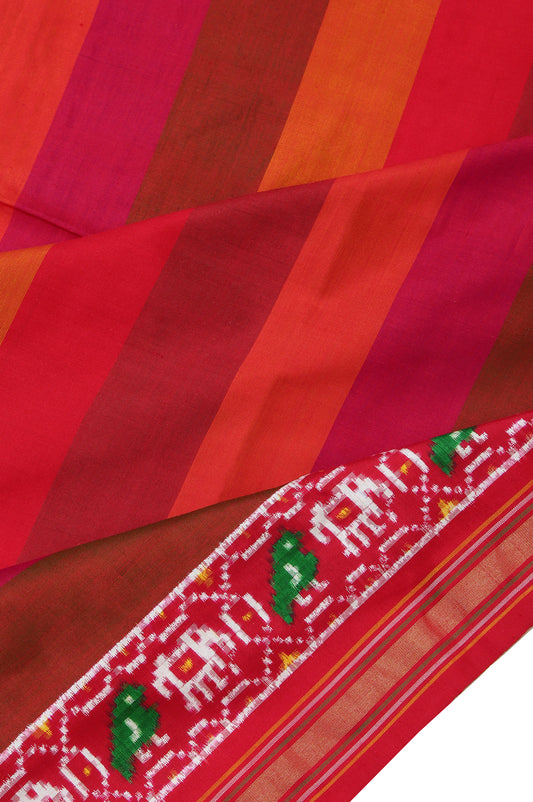 Multi-Colour Patola Silk Saree with Yanai and Killi Motifs