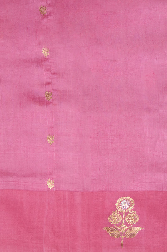 Onion pink Chiniya Silk Saree