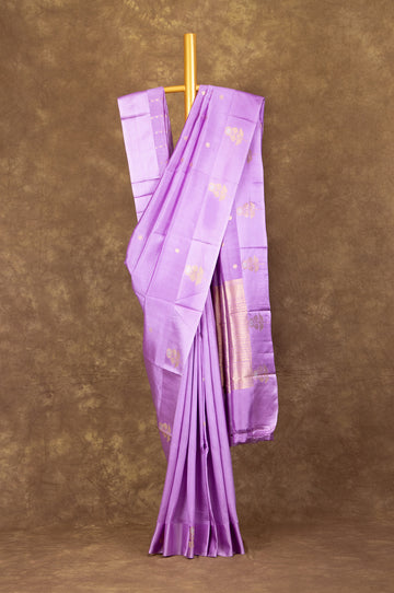 Lavender Chiniya Silk Saree