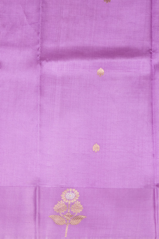 Lavender Chiniya Silk Saree