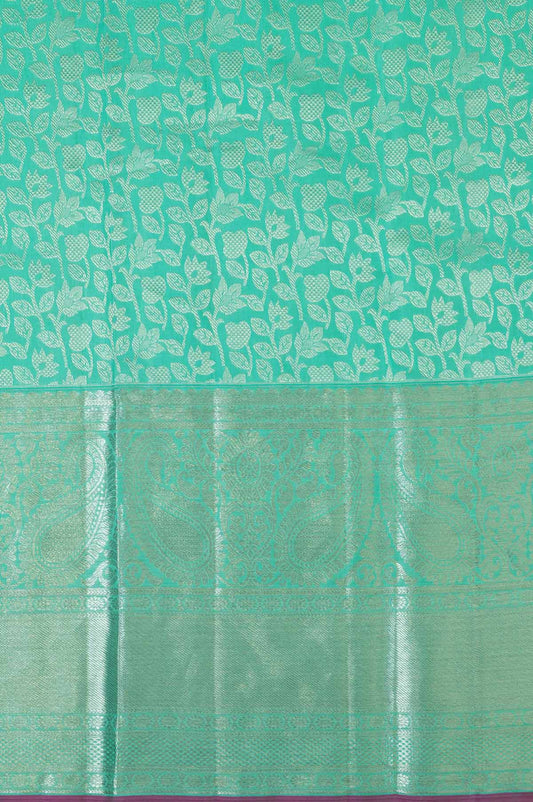 Sea Green Kanchipuram Silk Saree