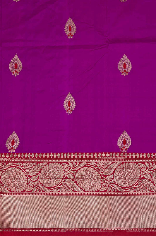 Magenta Banaras Katan Silk Saree